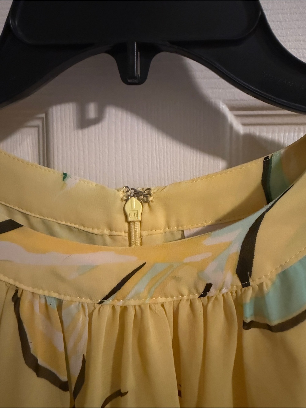 eva mendes for New York & Company Yellow Floral Shift Dress with Teal Accents - Picture 3 of 5